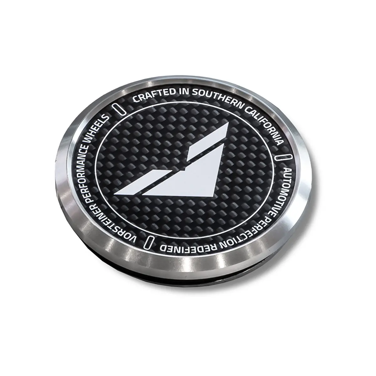 Vorsteiner Carbon Fiber Aluminum Center Cap - Black With White Logo (For V-Ff & Vpx-101 Wheels Only) 1