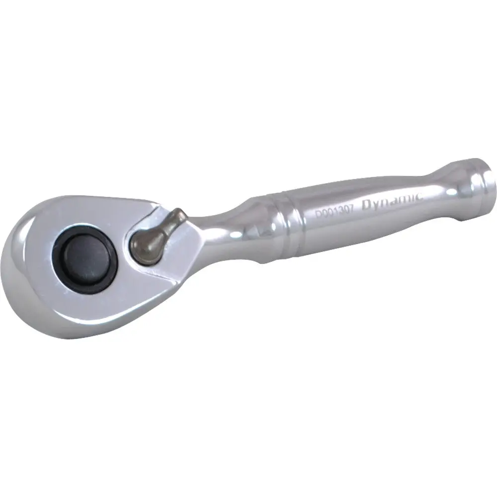 1/4" Drive Stubby 48 Tooth Ratchet, Chrome Finish, 3.5" Long 1