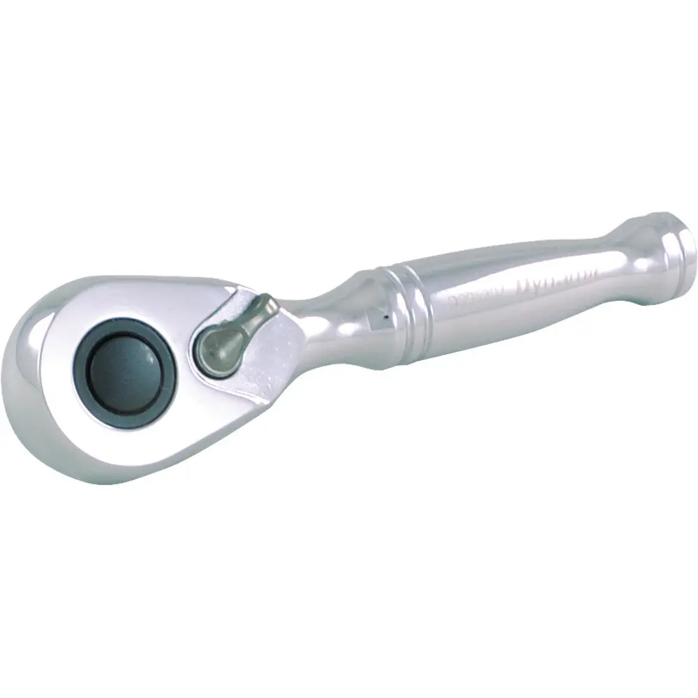 3/8" Drive 48 Tooth Stubby Ratchet, 4-3/4, Chrome Finish 1