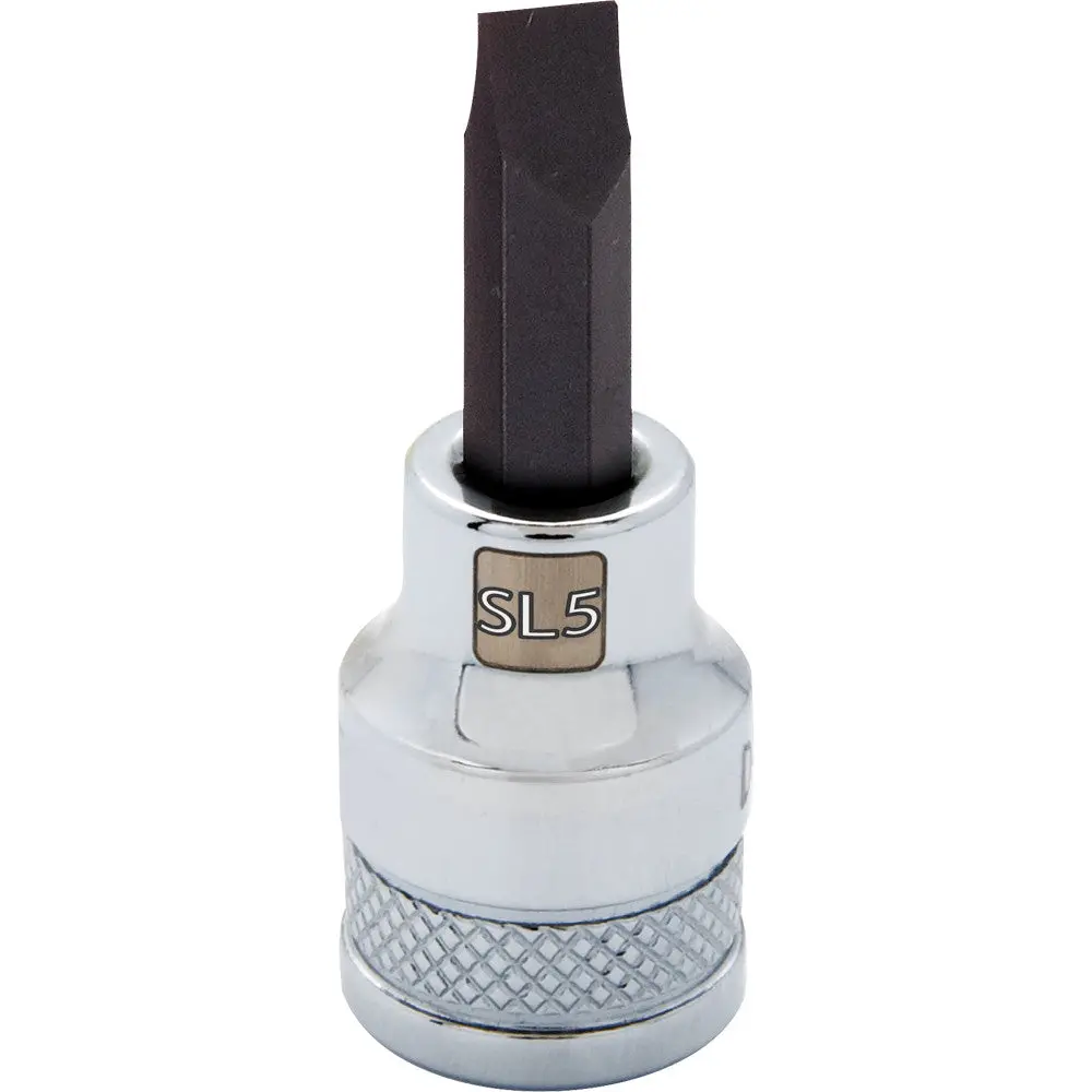 3/8" Drive Slotted Head Standard Length Chrome Bit Sockets 1