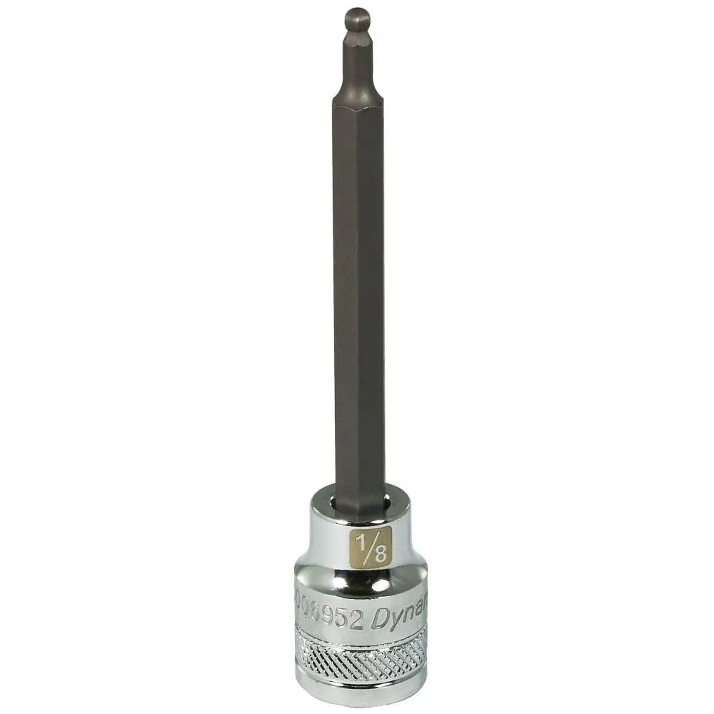 3/8" Drive Sae Hex Head Long Length Ball Nose, Chrome Bit Sockets 1