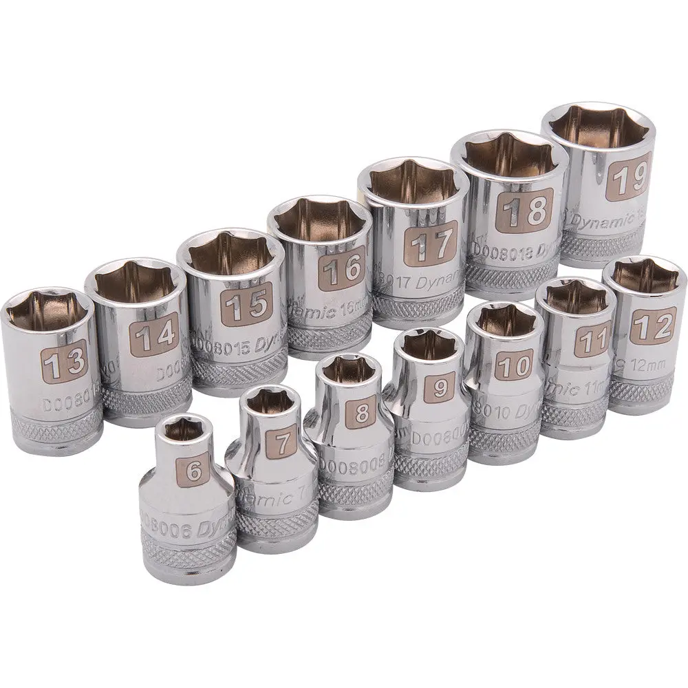 3/8" Drive 14 Piece 6 Point, Standard Metric Socket Set, 6Mm - 19Mm 1