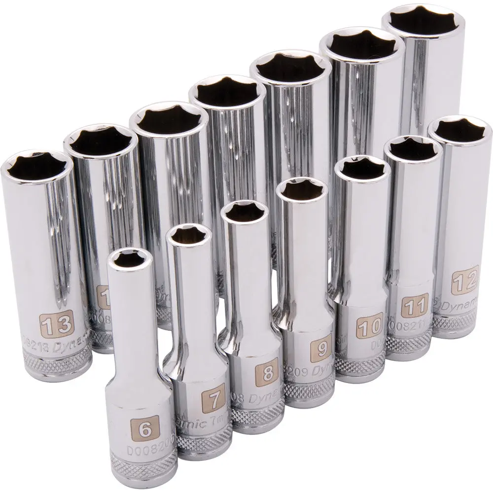 3/8" Drive 14 Piece 6 Point, Deep Metric Socket Set, 6Mm - 19Mm 1