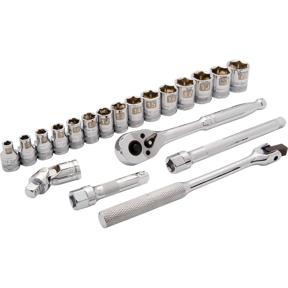 3/8" Drive 20 Piece 6 Point, Standard Metric Socket Set, 6Mm - 20Mm 1