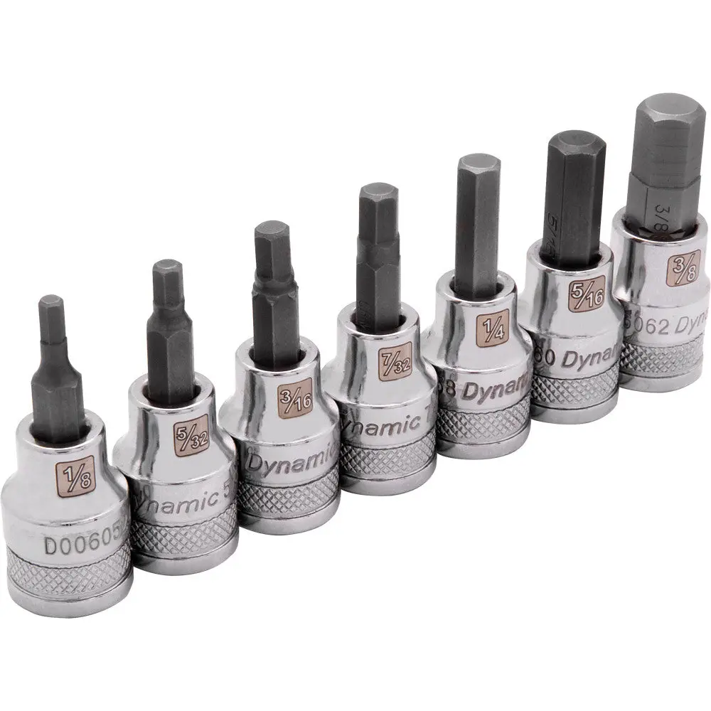 3/8" Drive 7 Piece Sae, Standard Length, Hex Socket Set, 1/8" - 3/8"' 1