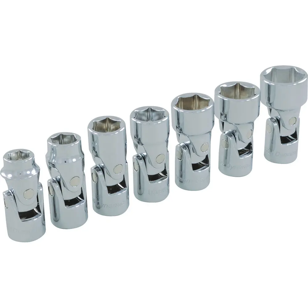 3/8" Drive 7 Piece 6 Point Sae, Universal Joint Socket Set, 3/8" - 3/4" 1