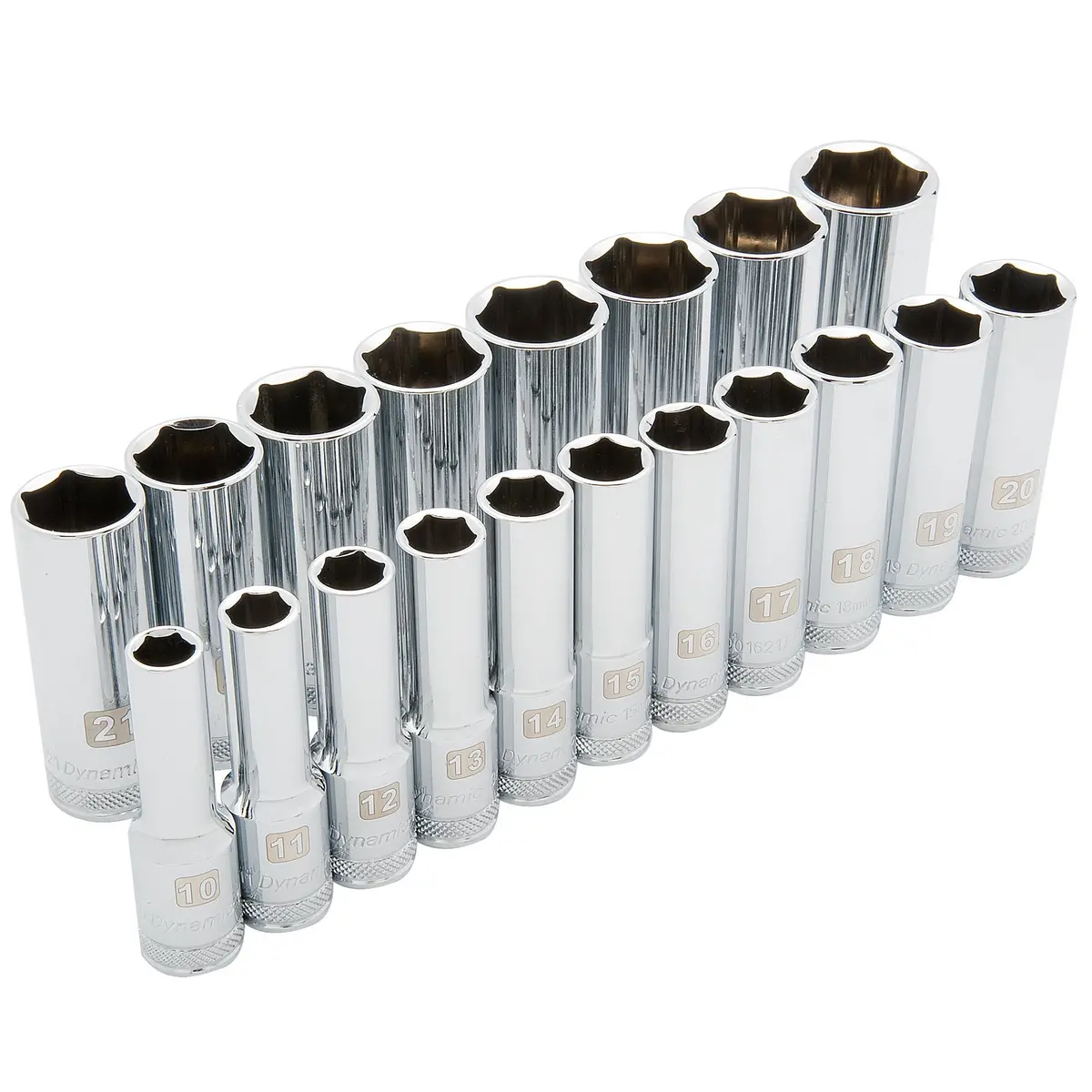 1/2" Drive 19 Piece 6 Point Deep, Metric Socket Set, 10Mm - 28Mm 1