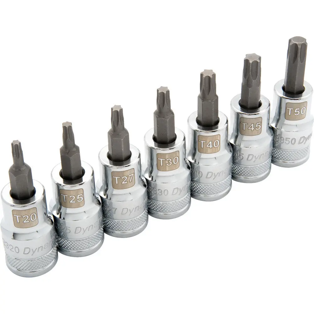 1/2" Drive 7 Piece Standard, Torx® Socket Set, T20 - T50 1