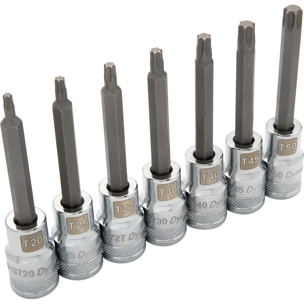 1/2" Drive 7 Piece Long, Torx® Socket Set, T20 - T50 1