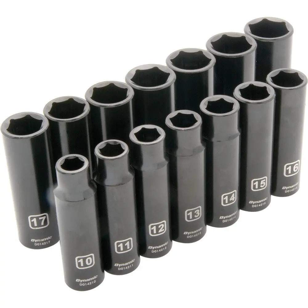 1/2" Drive 14 Piece 6 Point, Deep Impact, Metric Socket Set, 10Mm - 23Mm 1