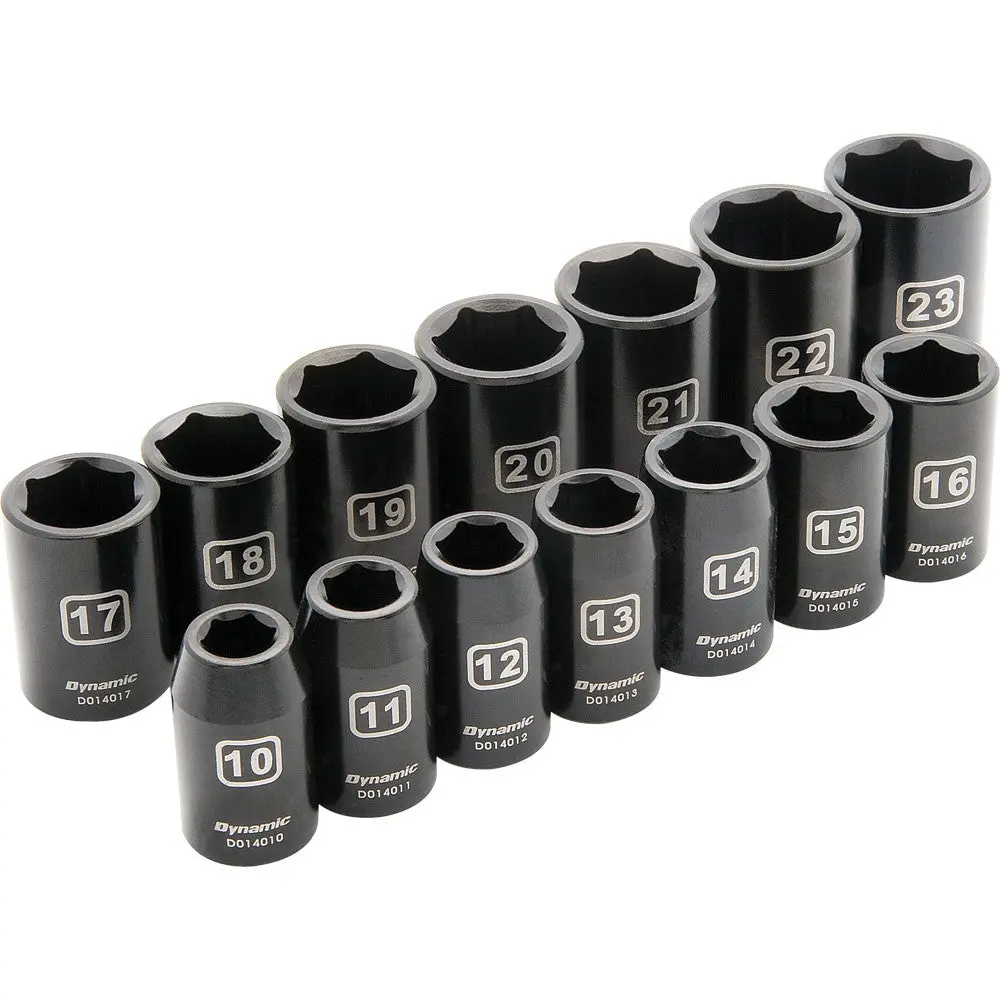 1/2" Drive 14 Piece 6 Point, Standard Impact, Metric Socket Set, 10Mm - 23Mm 1