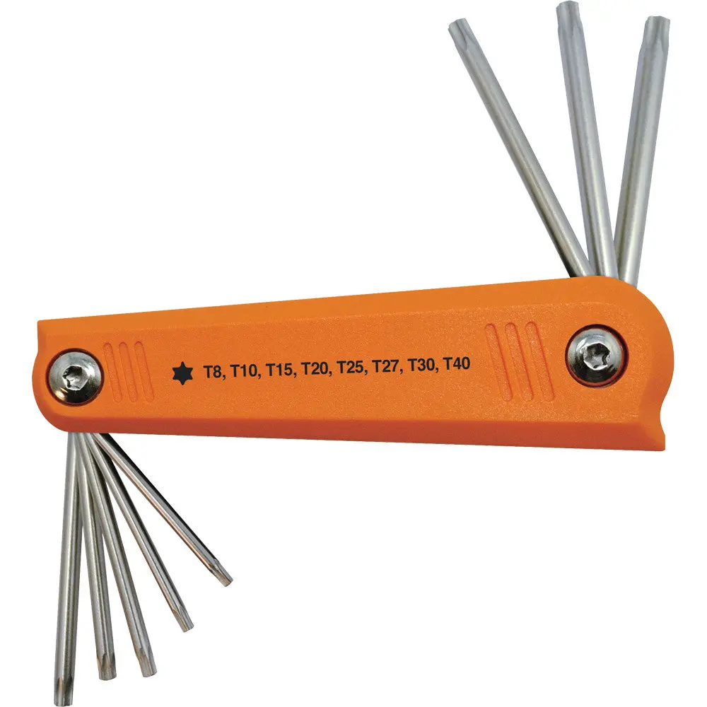 8 Piece Torx® Folding Hex Key Set, T8 - T40 1