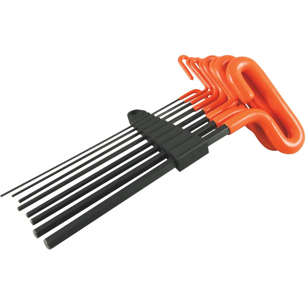 8 Piece T-Handle, Sae Hex Key Set, 9" Blade, 5/64" - 3/8" 1