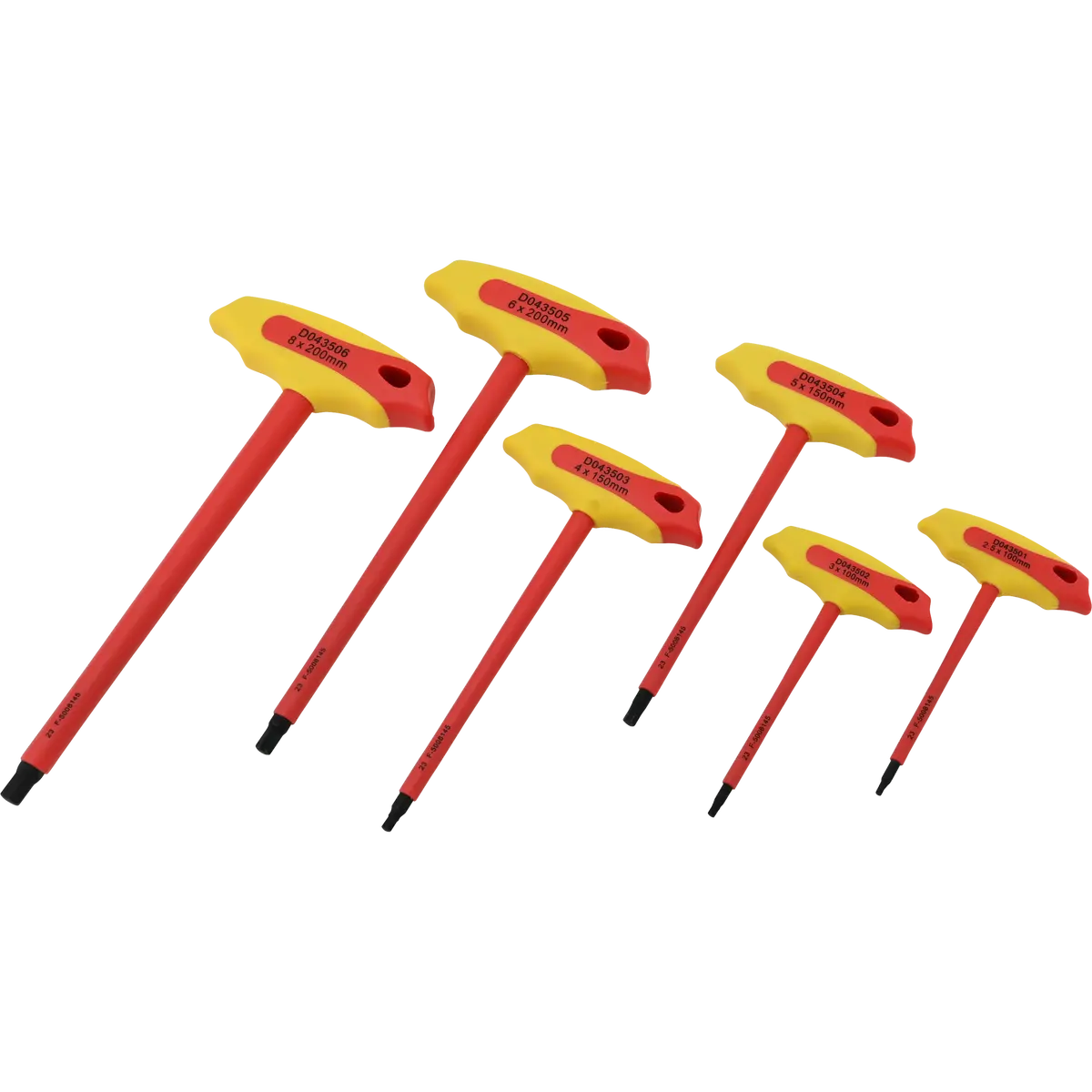 6 Piece Metric Insulated T-Handle Hex Key Set 1