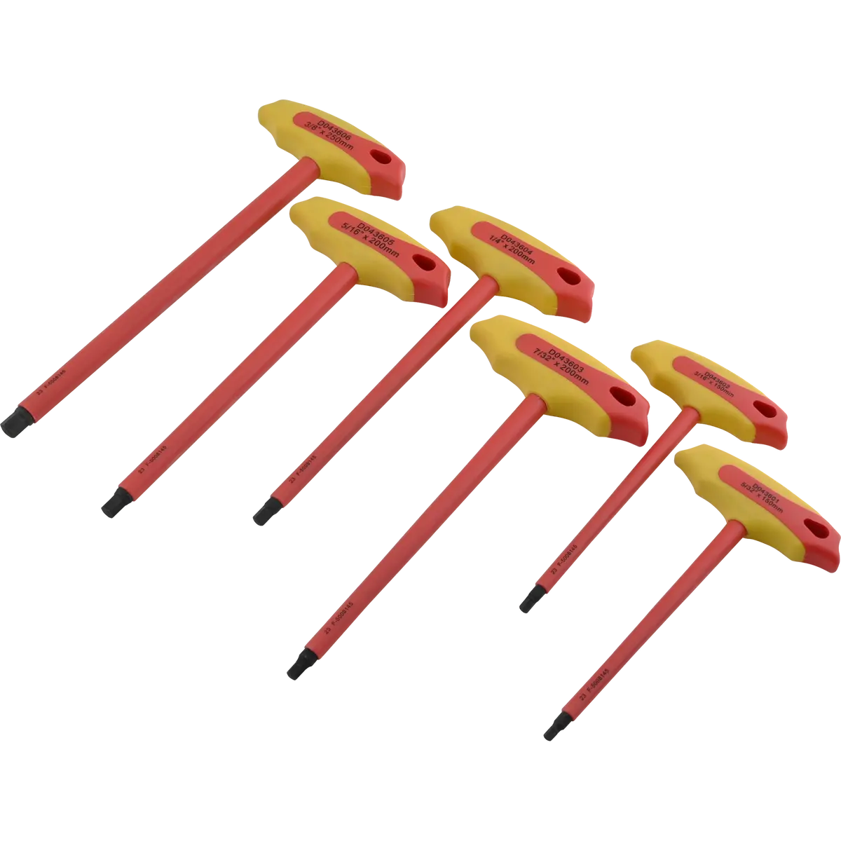 6 Piece Sae Insulated T-Handle Hex Key Set 1
