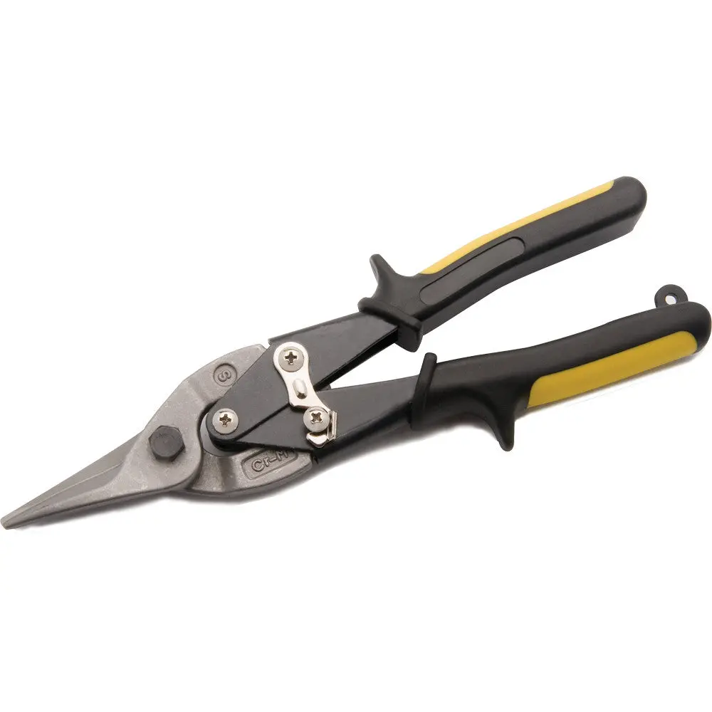 10" Aviation Snips, Cuts Straight, Yellow Handle 1