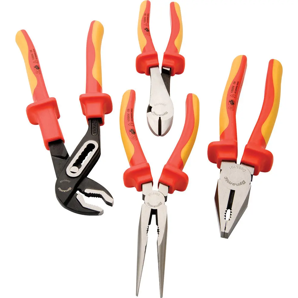 4 Piece Plier Set, Insulated Handles 1