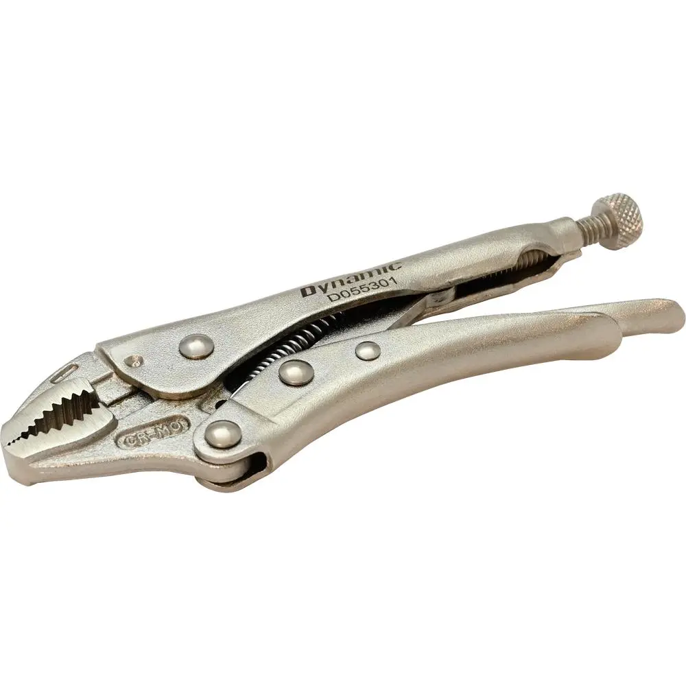 Locking Pliers With Curved Jaws And Wire Cutter 1