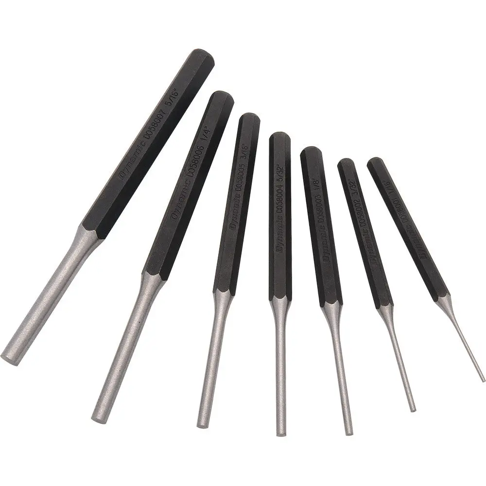 7 Piece Pin Punch Set,1/16 - 5/16" 1