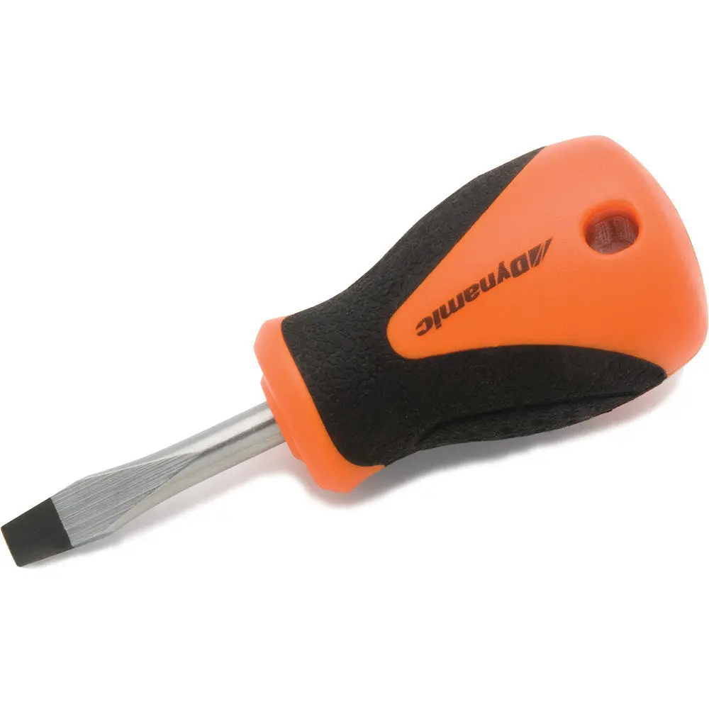 Slotted Stubby Screwdriver With Comfort Grip Handle 1