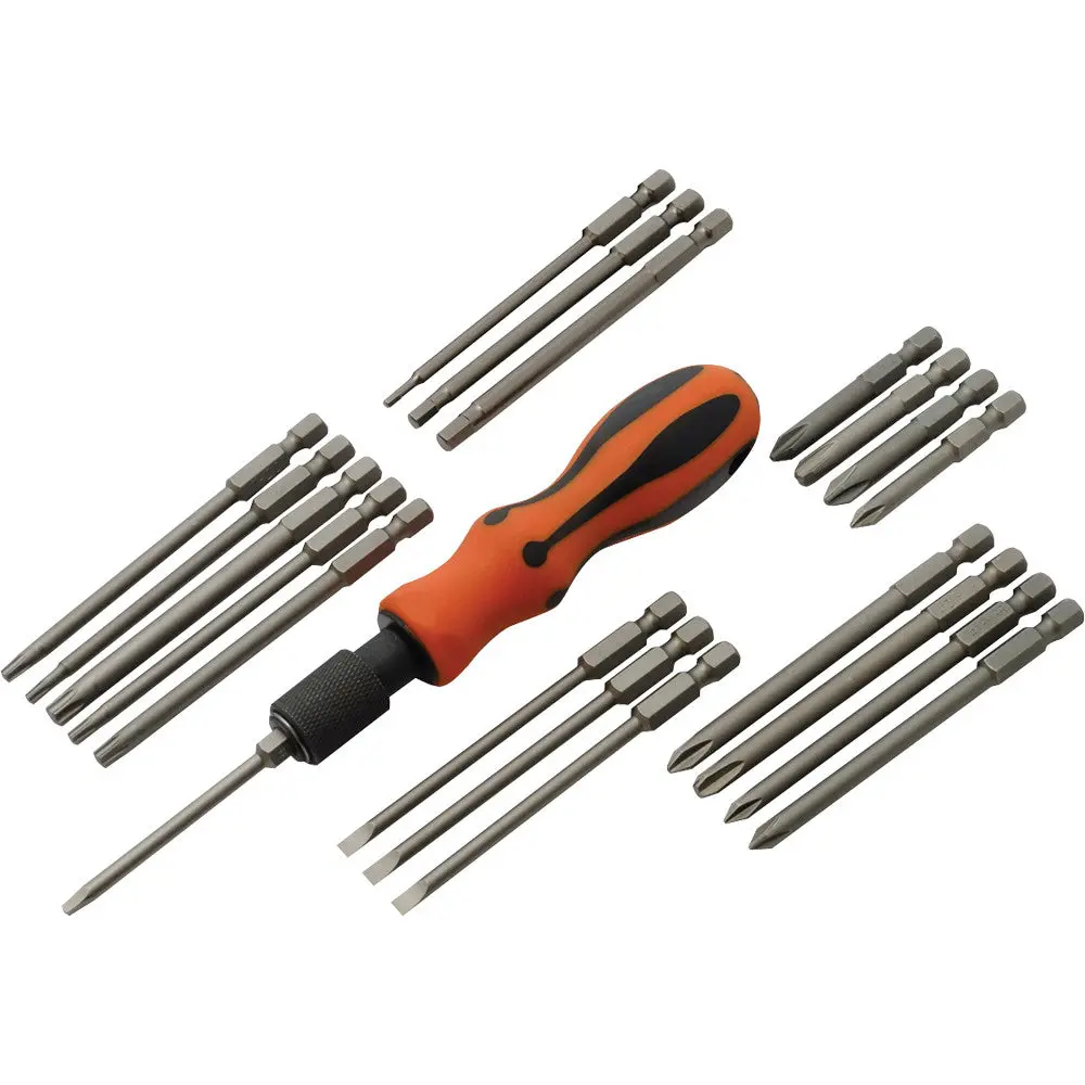 21 Piece Screwdriver Set With Removable Bits And Comfort Grip Handle 1