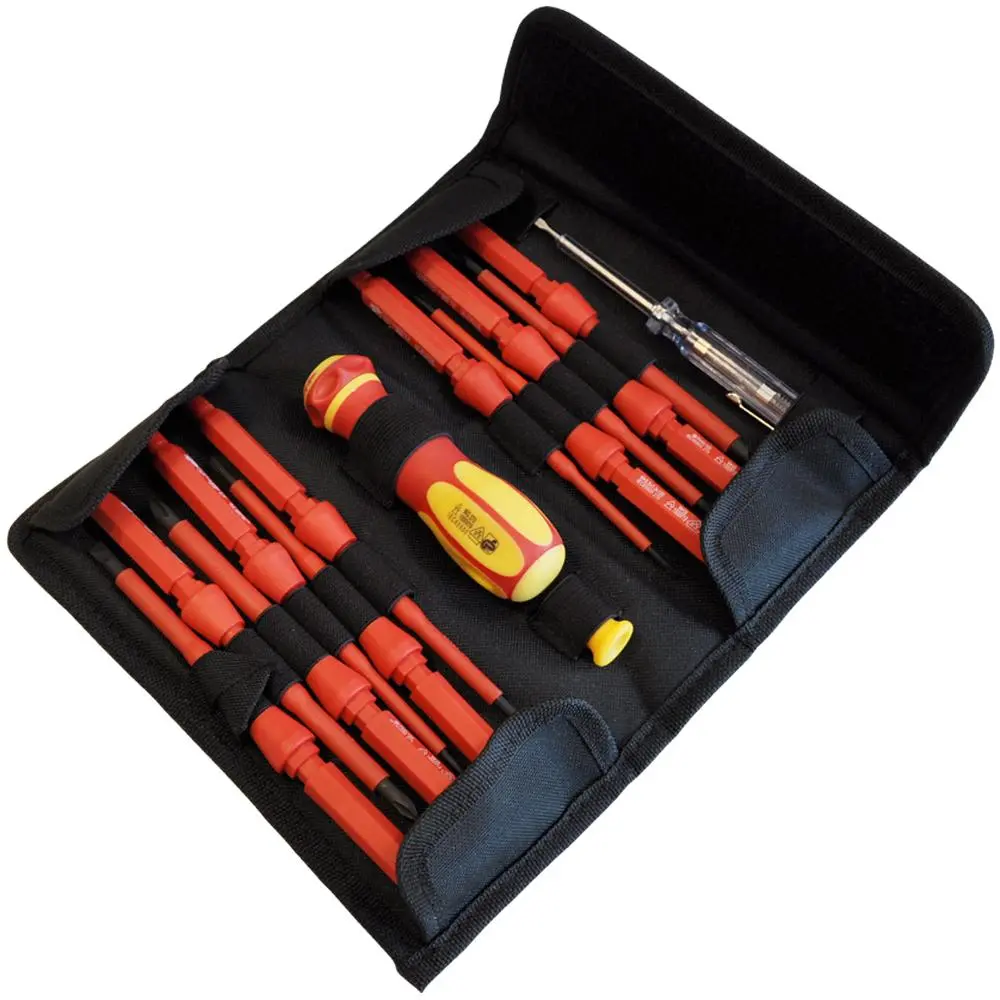 14 Piece Insulated Screwdriver Set With Interchangeable Blades 1