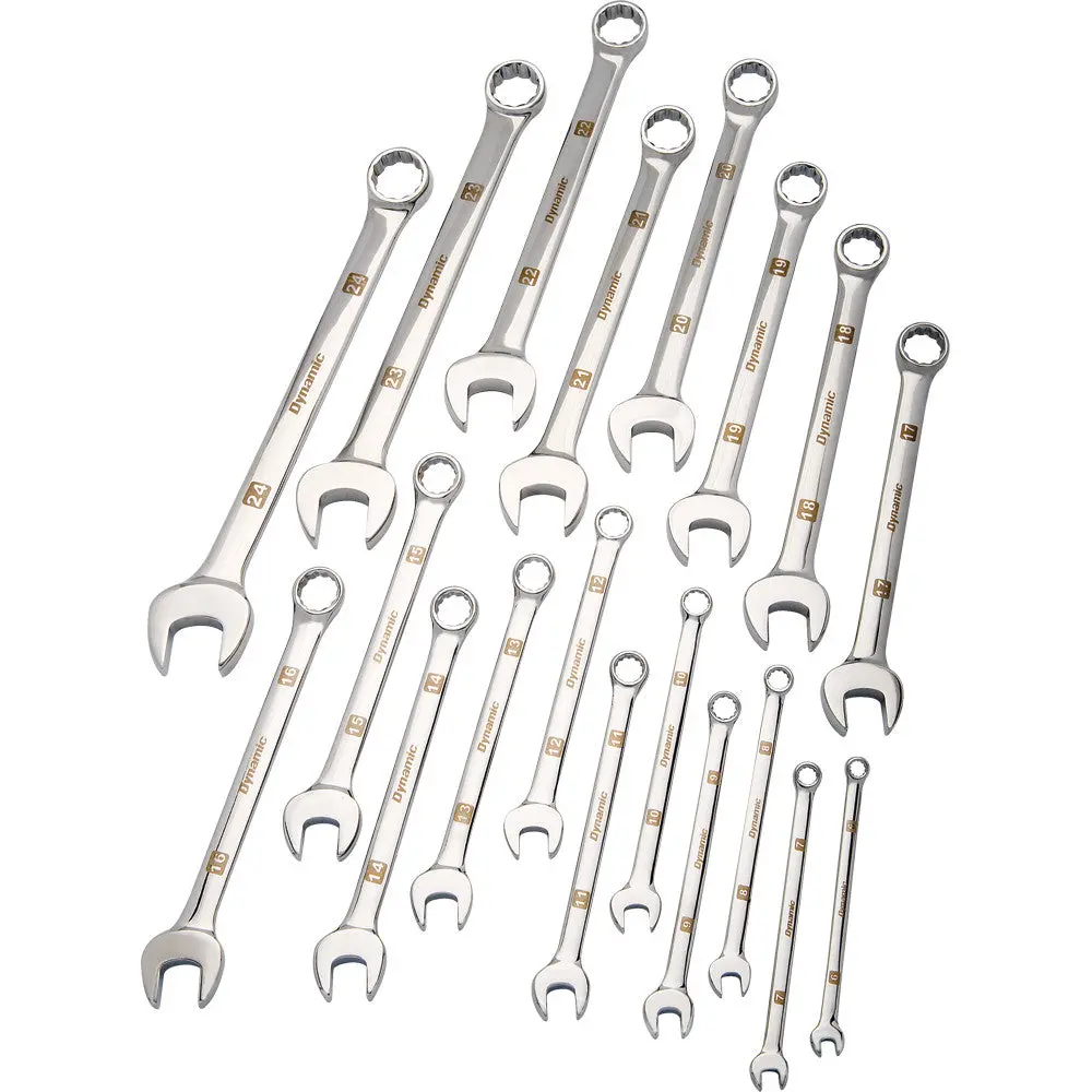 19 Piece Metric Combination Wrench Set, Mirror Chrome Finish, 6Mm - 24Mm 1