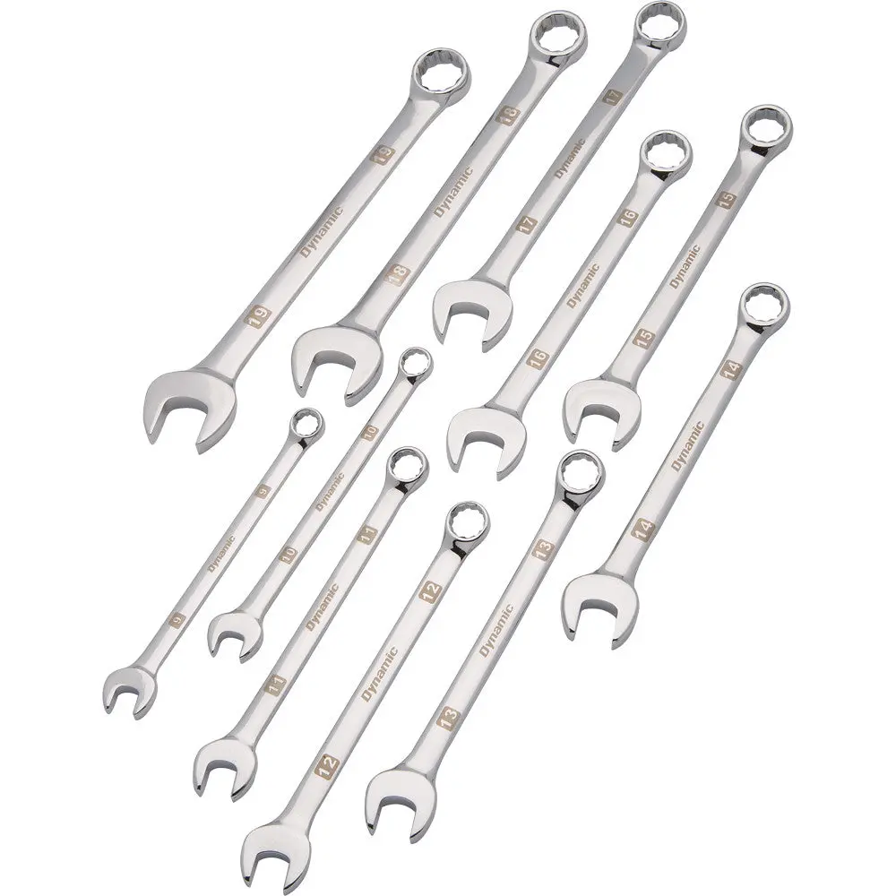 11 Piece Metric Combination Wrench Set, Mirror Chrome Finish, 9Mm - 19Mm 1