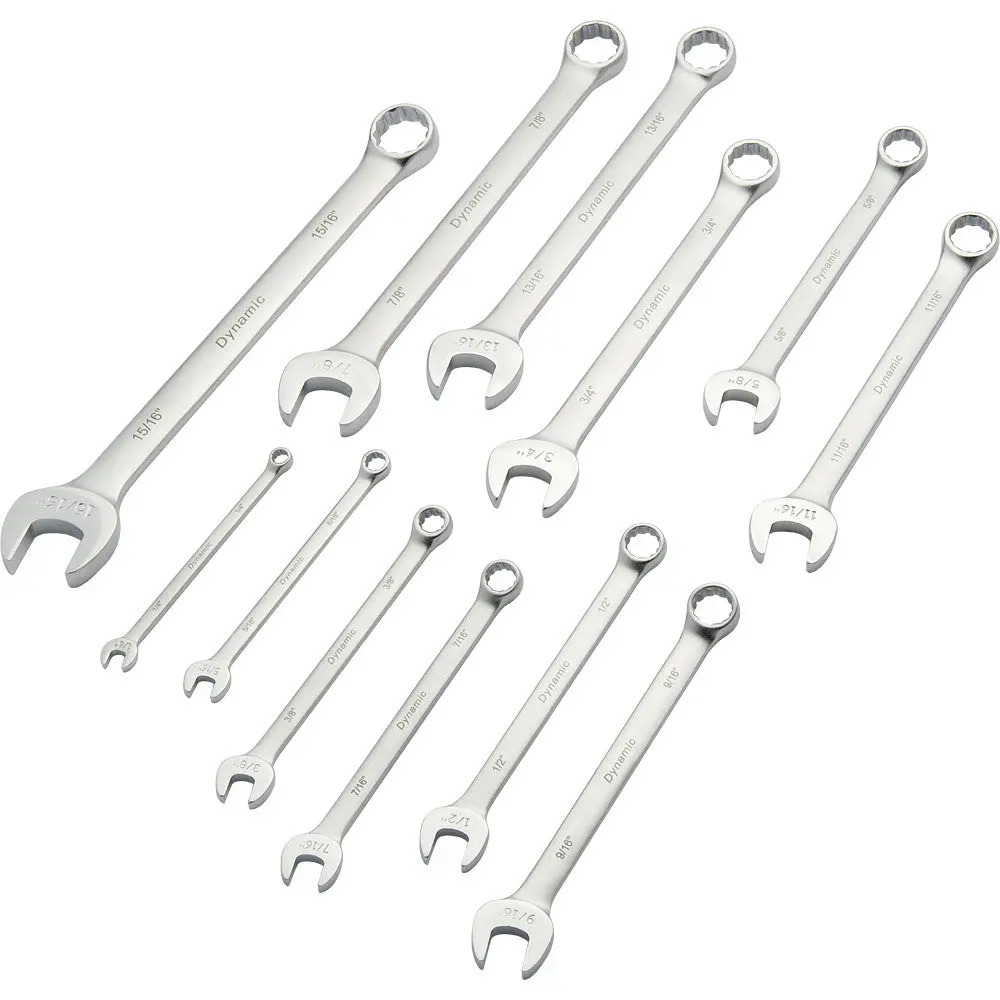 12 Piece Sae Combination Wrench Set, Contractor Series, Satin Finish, 1/4" - 15/16" 1