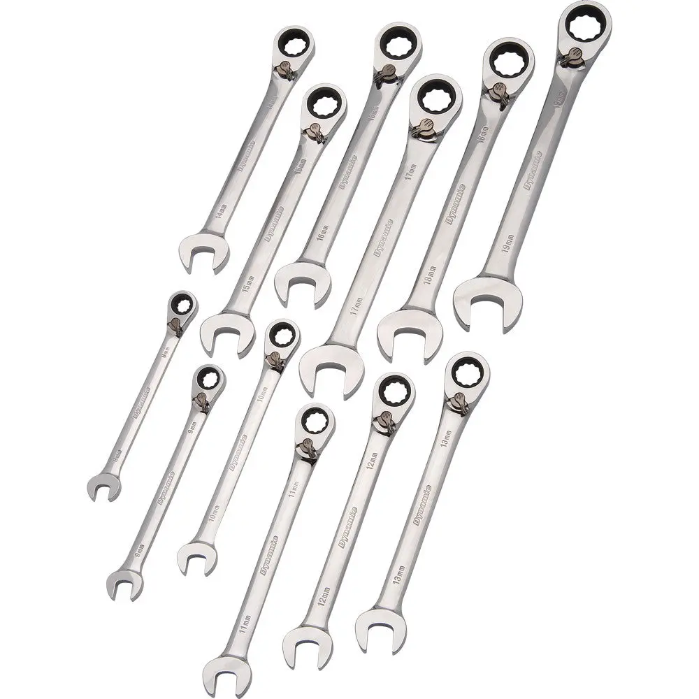 12 Piece Metric Reversible, Combination Ratcheting Wrench Set, 8Mm - 19Mm 1