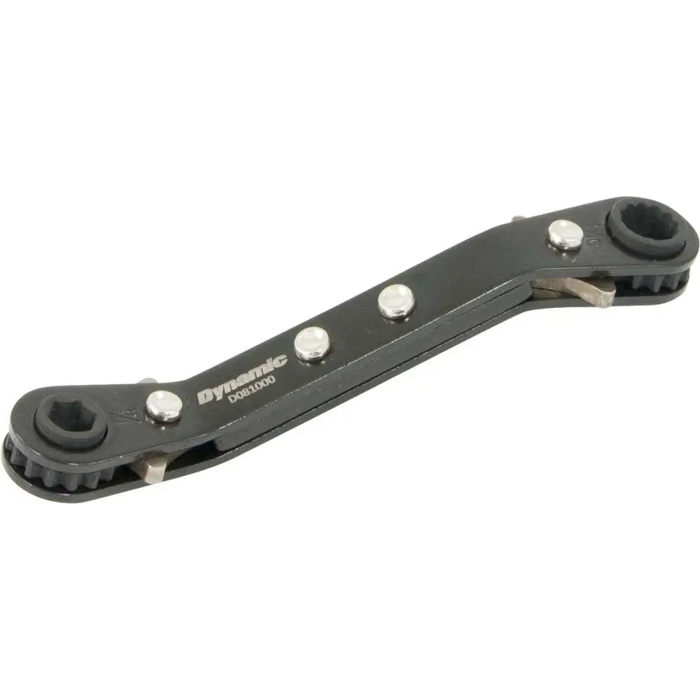 1/4" X 5/16" Double Box End Ratcheting Wrench, 25° Offset 1