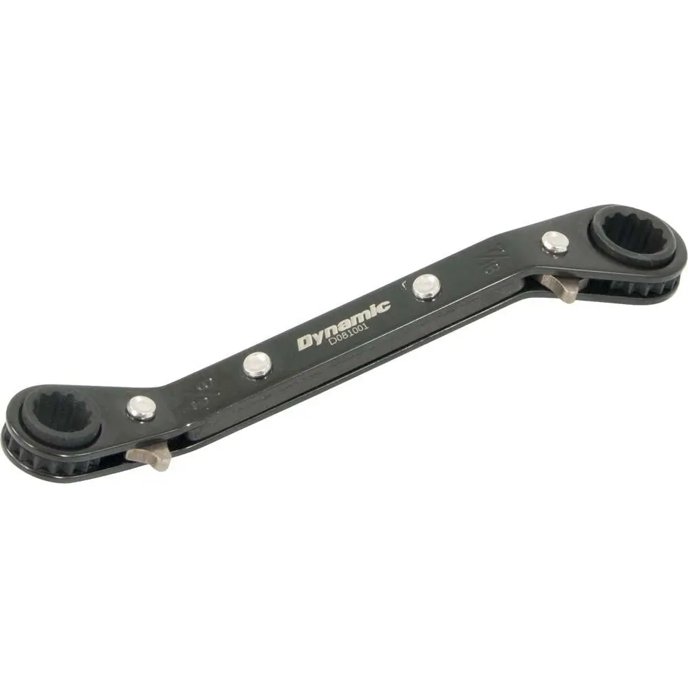 3/8" X 7/16" Double Box End Ratcheting Wrench, 25° Offset 1