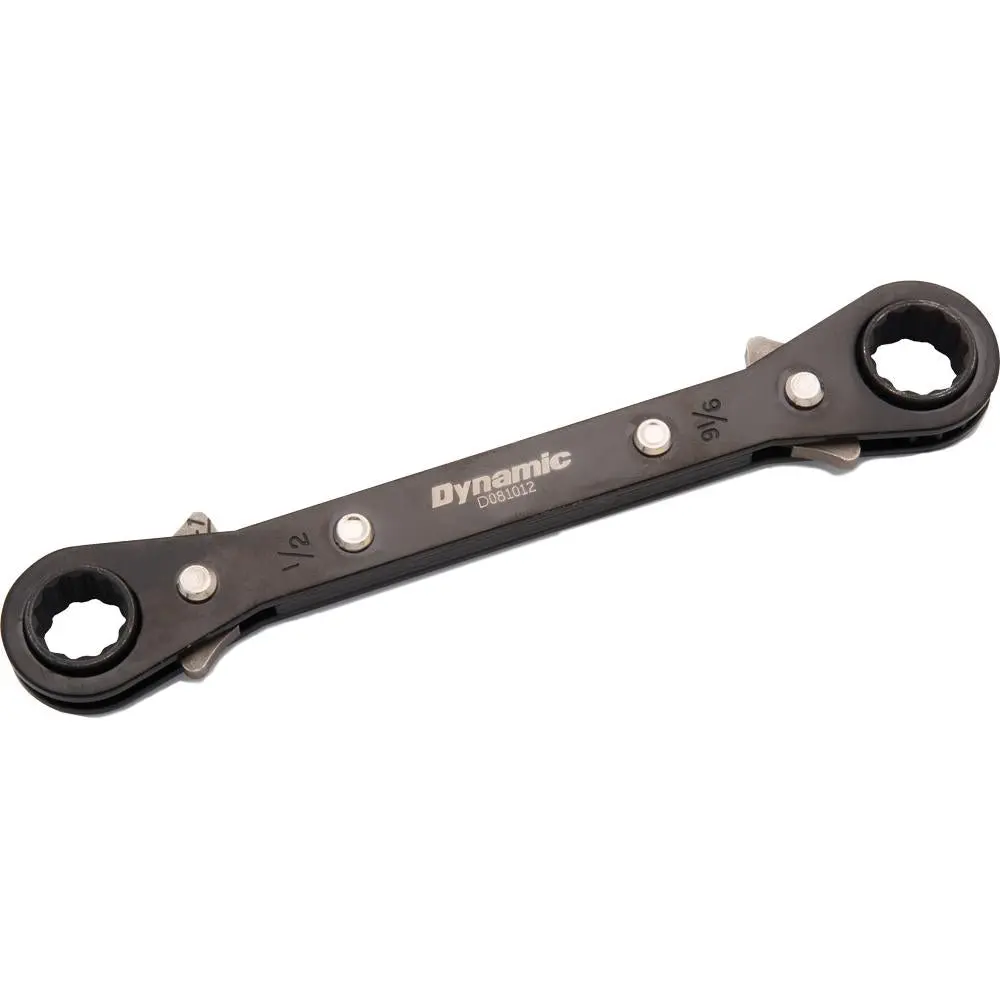 1/2" X  9/16" Double Box End Ratcheting Wrench, Straight 1