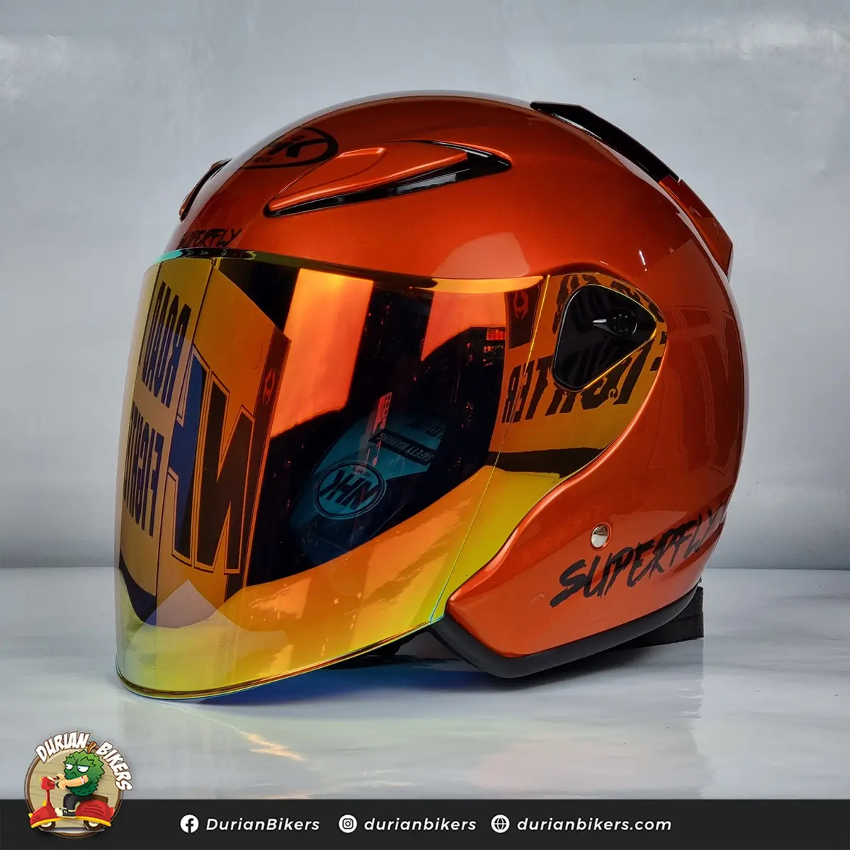 Nhk Helmet X Superfly R6 V2 Solid (Bm Orange Glossy) 1