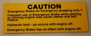 65406 Parking Brake Caution Decal Dixie Chopper Wh3 1