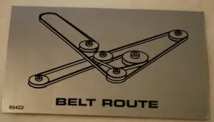 65422 Belt Route Decal Dixie Chopper  Nla 1