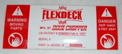 800009   Flexdeck Decal, Manufacturing By  Dixie Chopper 1