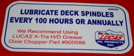800060 Decal, Lucas Oil Dixie Chopper Nla 1
