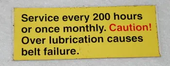 97097   Monthly Service Decal   Dixie Chopper 1