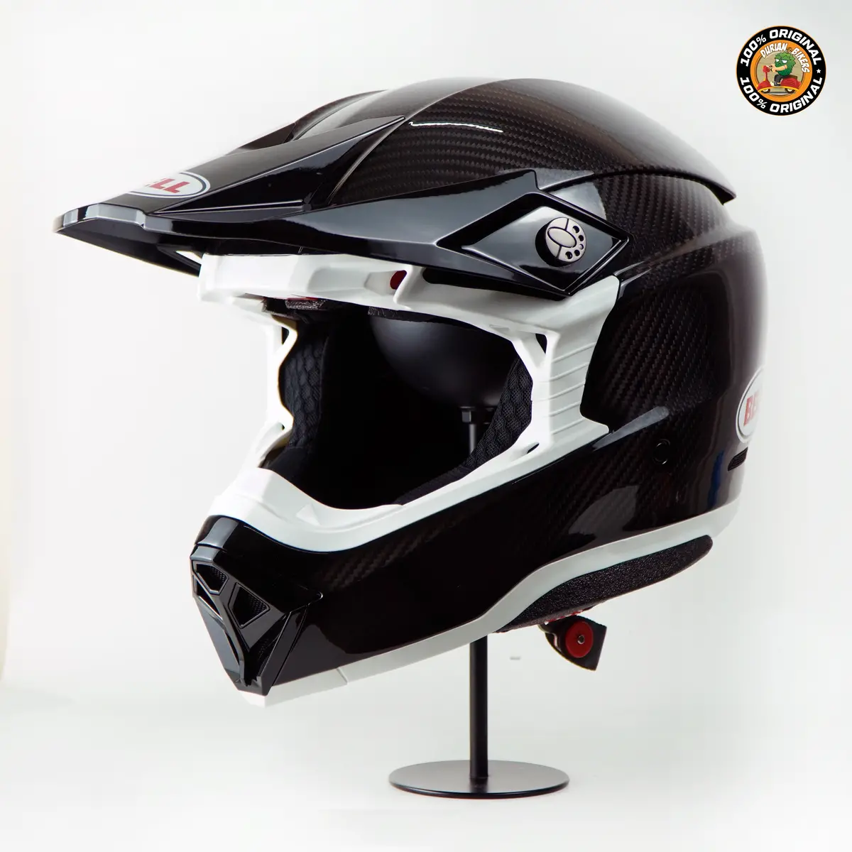 Bell Helmet Moto-10 Spherical (Carbon Gloss Black/White) 1