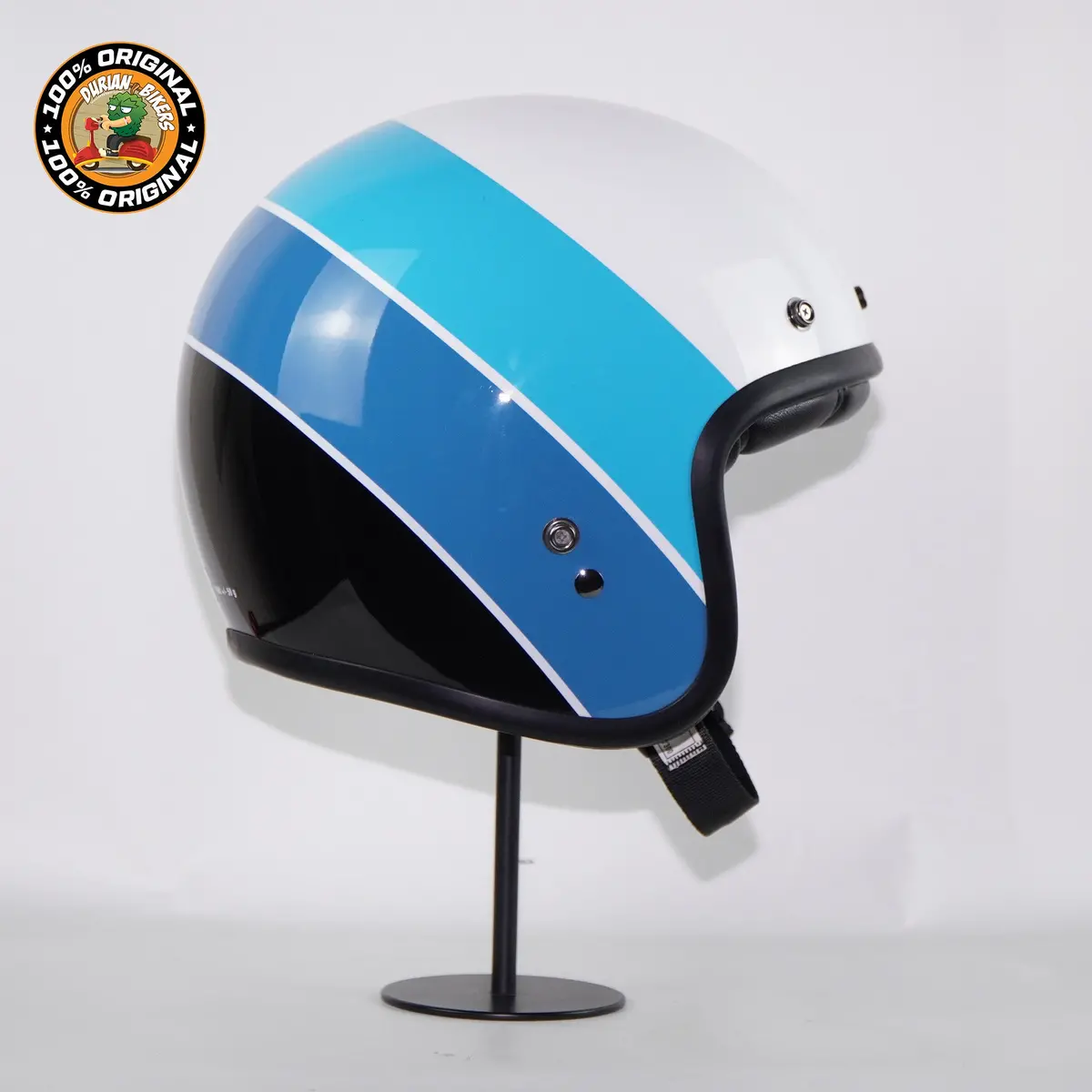 Bell Helmet Custom 500 (Riff Gloss White/Blue) 1