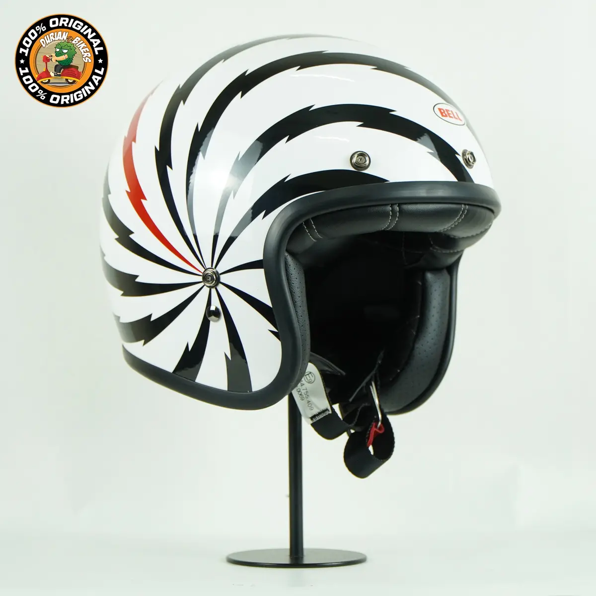 Bell Helmet Custom 500 (Vertigo Gloss White/Black/Red) 1