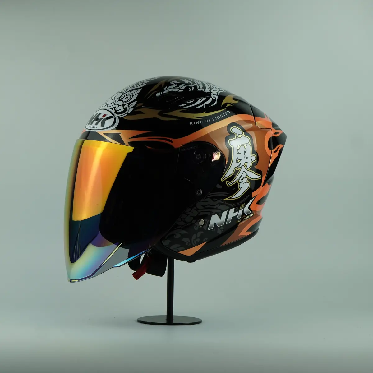 Nhk Helmet S1gp S Chanon (Black/Orange Glossy) 1