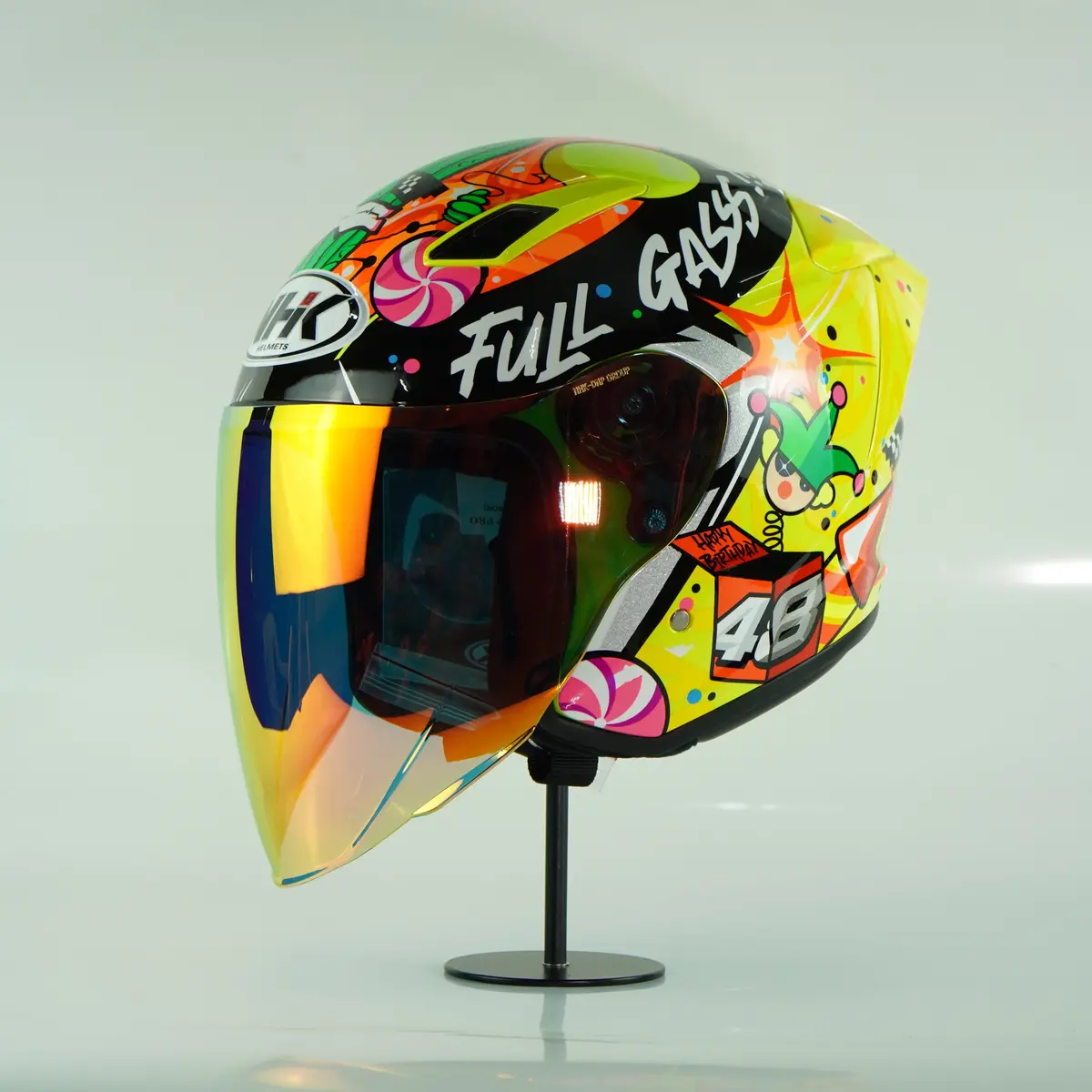 Nhk Helmet S1gp S Ortola #5 (Yellow Flo Glossy) 1