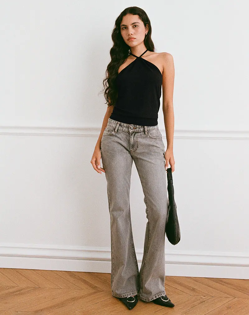 Dyilla Arrow Neck Top In Black 1