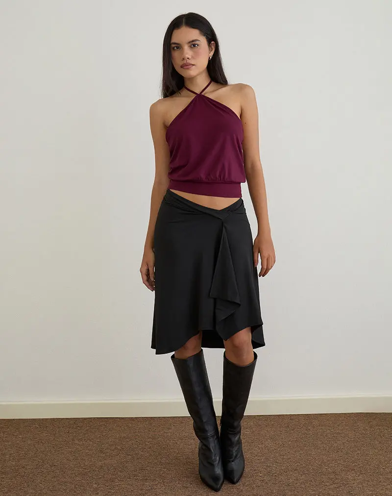Dyilla Halter Top In Deep Purple 1
