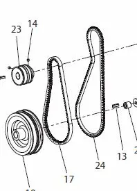24995   Belt V 3Lxa 10Mm X 812Mm Tooth  Stamped With 10X812 Earthquake Reverse Belt Reference 24 Shown Fm570/Su9 1