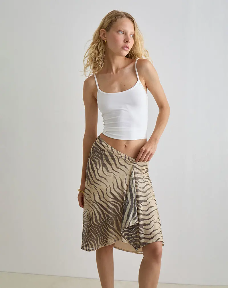 Esmeray Midi Skirt In Wild Animal Neutral 1