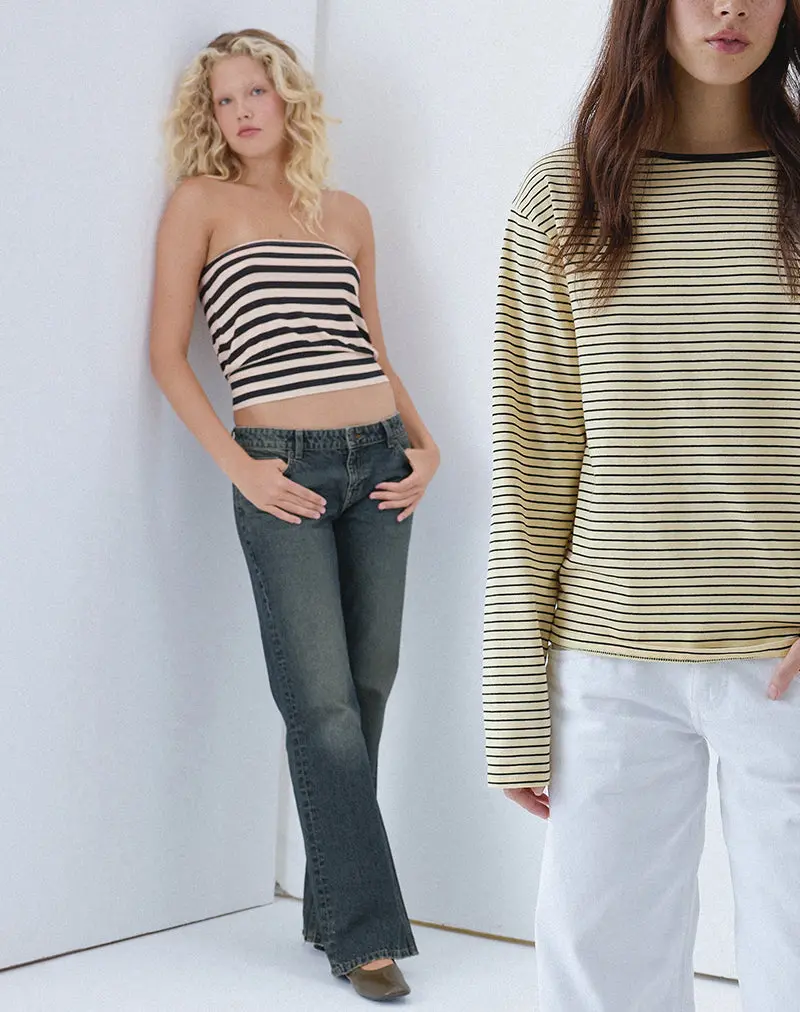 Extra Low Rise Flare Jeans In Dirty Green 1