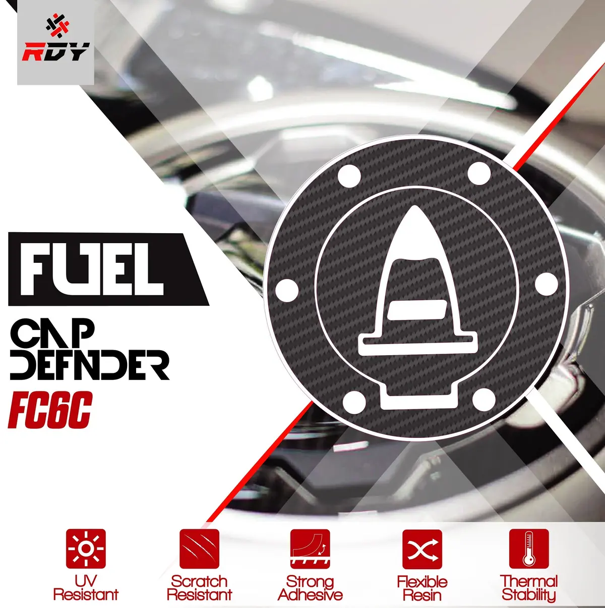 Rdy Fuel Cap Defender Fits For Ducati Fuel Cap (6 Holes) 1